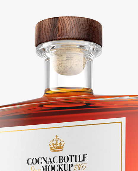 Clear Glass Cognac Bottle Mockup