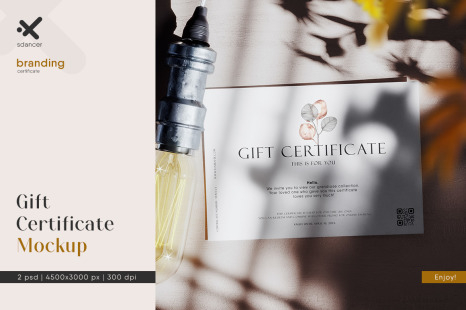 Gift Certificate Voucher Mockup - Advertisement