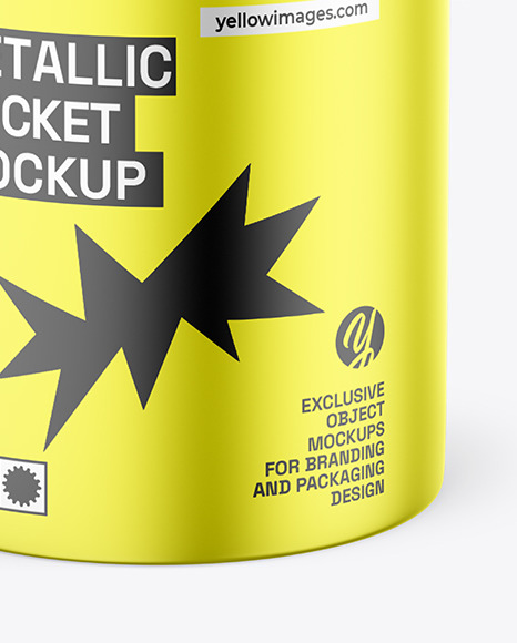 Metallic Bucket Mockup