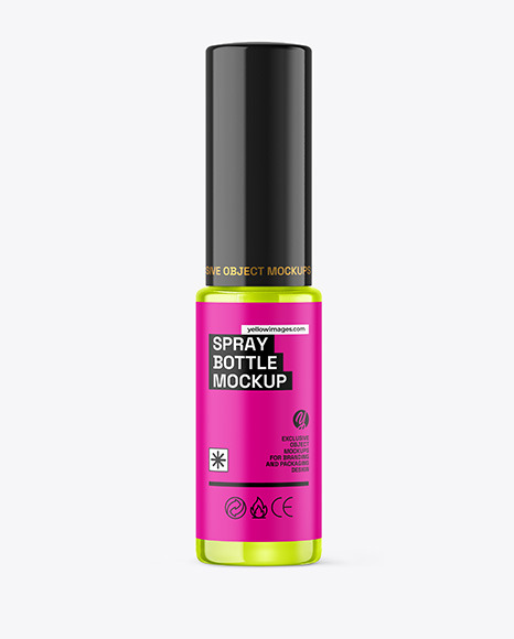 Clear Glass Spray Bottle Mockup