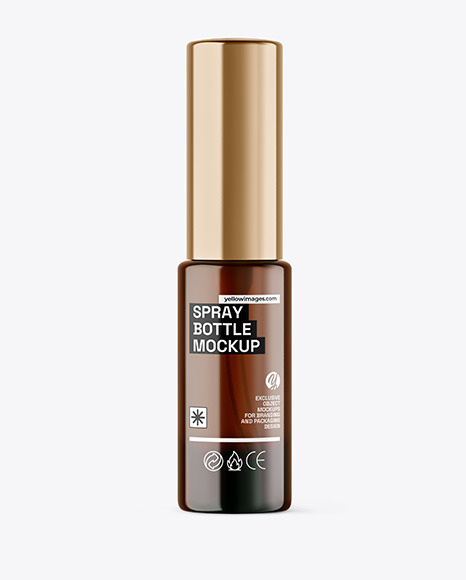 Amber Glass Spray Bottle Mockup