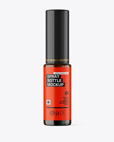 Amber Glass Spray Bottle Mockup