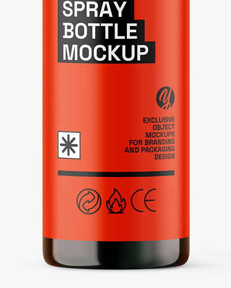 Amber Glass Spray Bottle Mockup