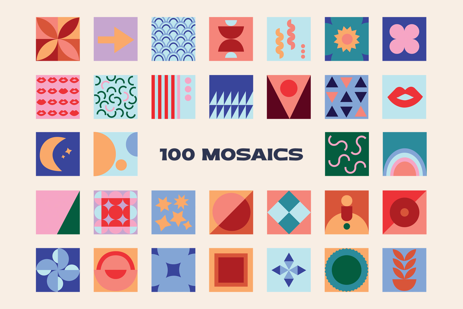 Mosaic Geometrics 262 elements