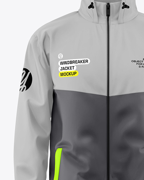 Men's Windbreaker Jacket with Pants Mockup - Front View