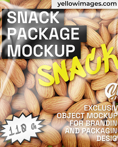 Plastic Bag with Almonds Mockup