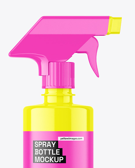 Glossy Spray Bottle Mockup