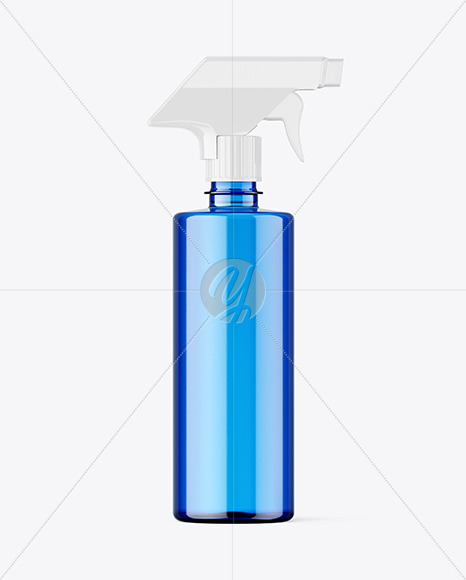 Blue Spray Bottle Mockup