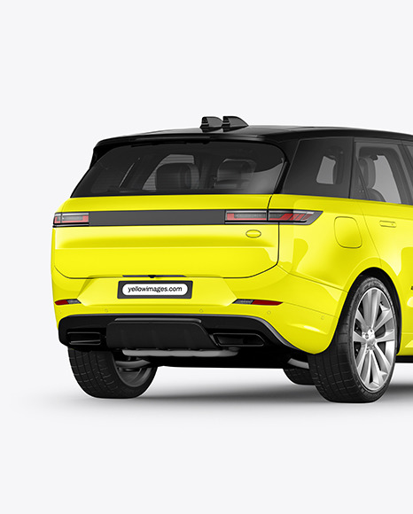 Crossover SUV Mockup - Back Half Side View