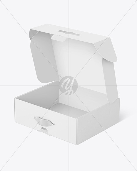 Opened Cardboard Mailing Box Mockup