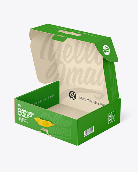 Opened Cardboard Mailing Box Mockup