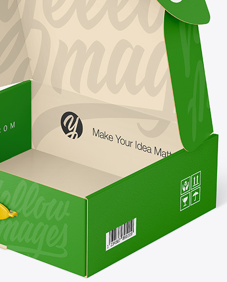 Opened Cardboard Mailing Box Mockup