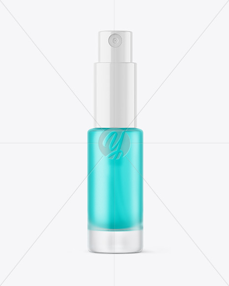 Frosted Glass Spray Bottle with Color Liquid Mockup