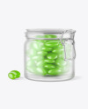 Frosted Jar with Gummies Mockup