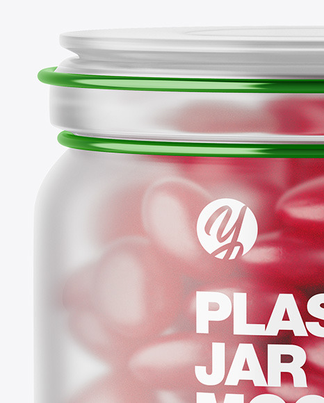 Frosted Jar with Gummies Mockup