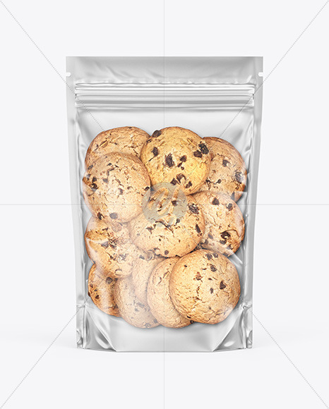 Stand-up Pouch with Cookies Mockup