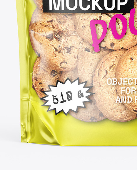 Stand-up Pouch with Cookies Mockup