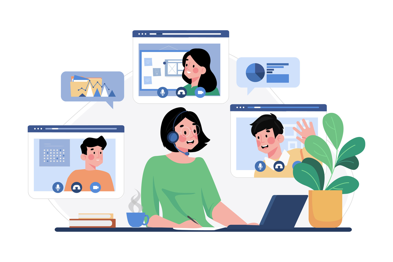 M553_Remote Work Illustration_Part 02 M553_Remote Work Illustration_Part 02