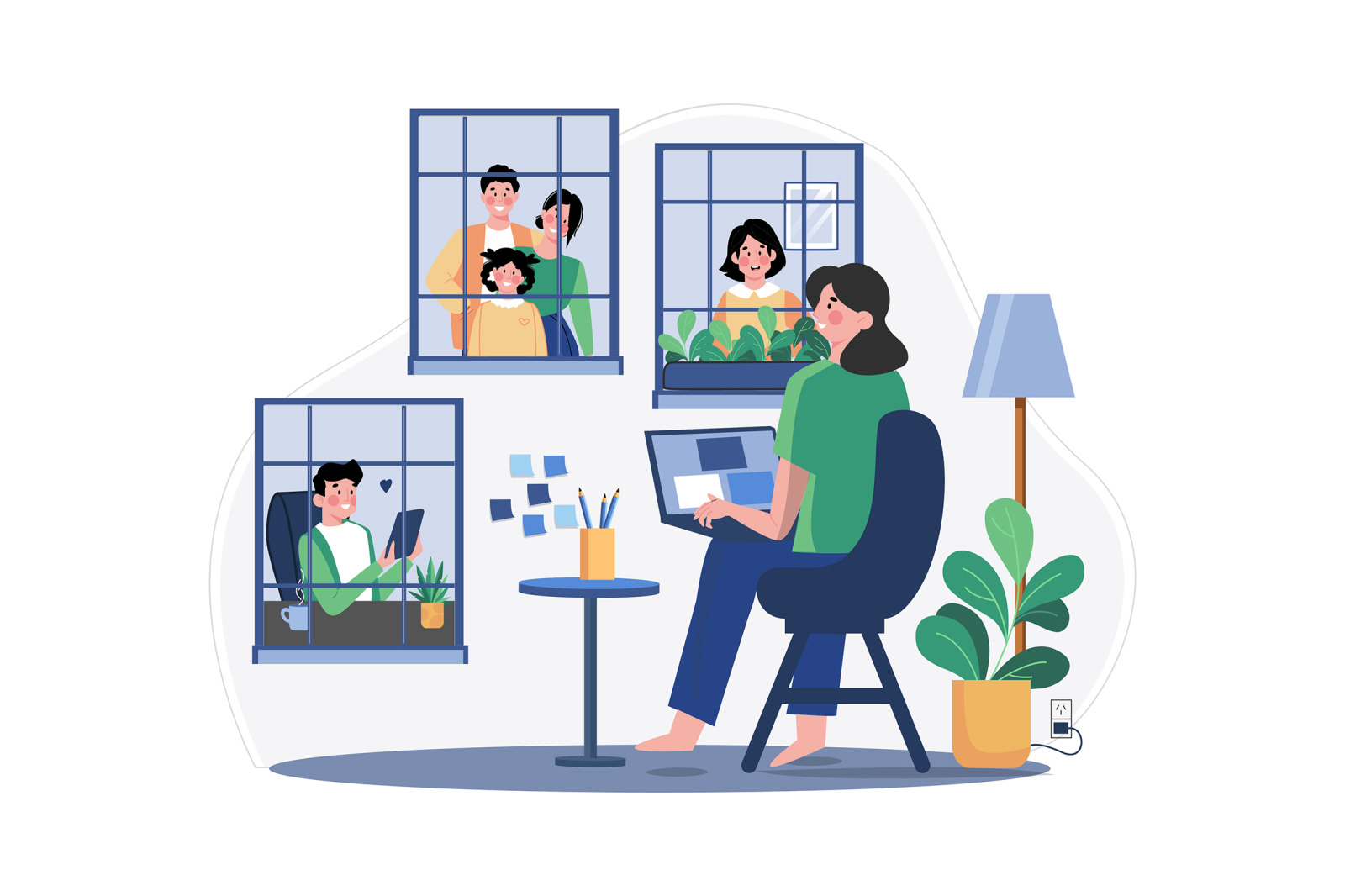 M553_Remote Work Illustration_Part 02 M553_Remote Work Illustration_Part 02