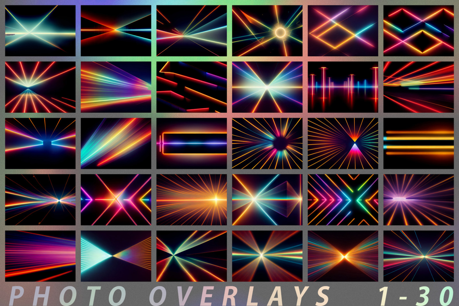 120 Retro Lights Photo Overlays