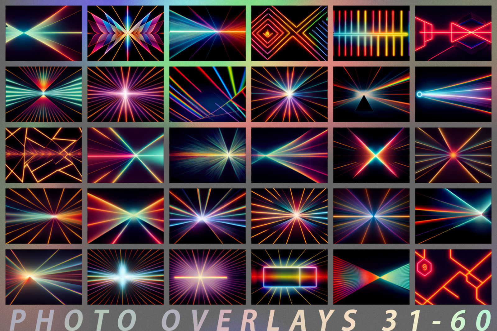 120 Retro Lights Photo Overlays