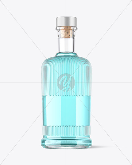 Clear Glass Liquor Bottle Mockup