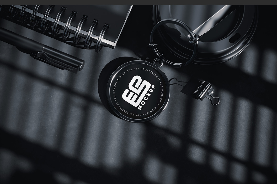 Circle Metal Keychain Mockup Circle Metal Keychain Mockup