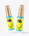 Two Matte Spray Bottles Mockup Two Matte Spray Bottles Mockup