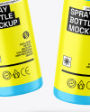 Two Matte Spray Bottles Mockup Two Matte Spray Bottles Mockup