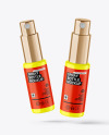 Two Glossy Spray Bottles Mockup