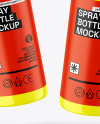 Two Glossy Spray Bottles Mockup