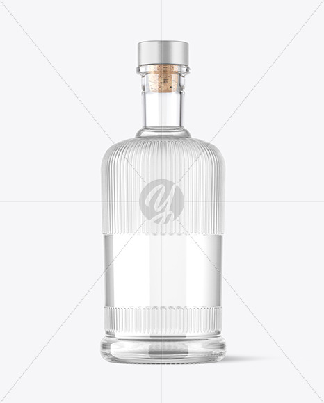 Clear Glass Vodka Bottle Mockup