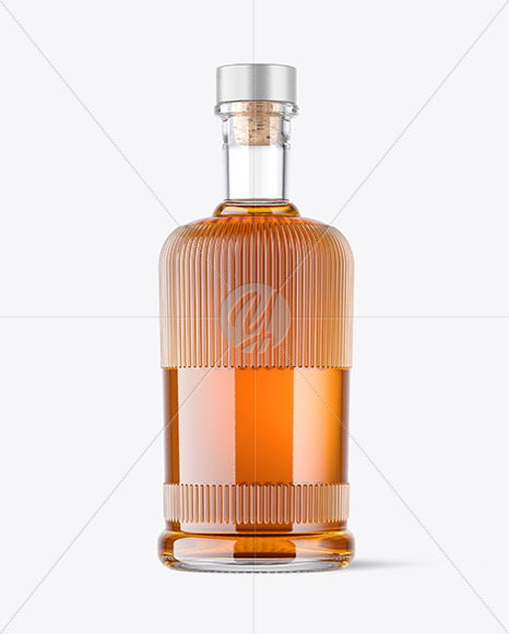 Clear Glass Whisky Bottle Mockup