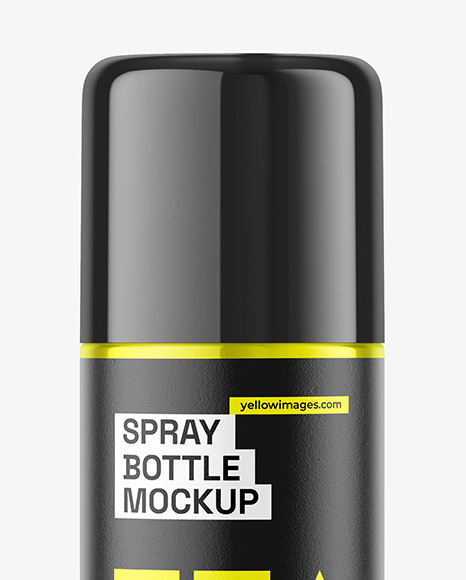 Glossy Metallic Spray Bottle Mockup