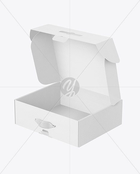 Opened Textured Mailing Box Mockup