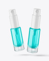 Two Color Liquid Glass Spray Bottles Mockup