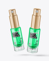 Two Color Liquid Glass Spray Bottles Mockup