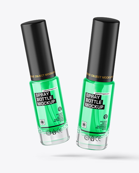 Two Color Liquid Glass Spray Bottles Mockup