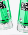 Two Color Liquid Glass Spray Bottles Mockup