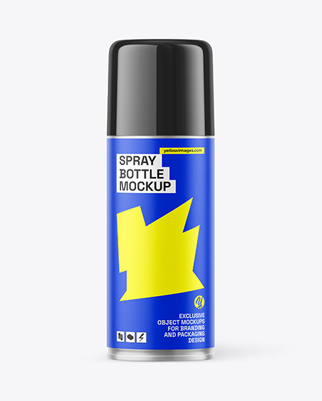 Matte Metallic Spray Bottle Mockup