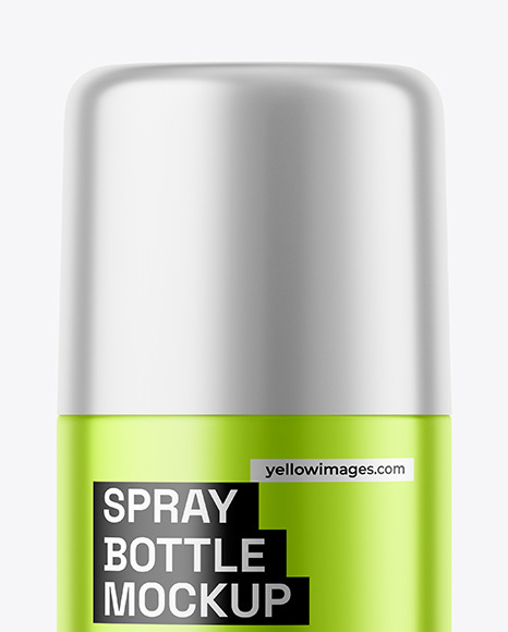 Matte Metallic Spray Bottle Mockup