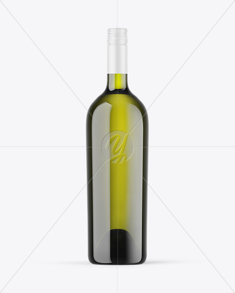 Green Glass White Wine Bottle Mockup Green Glass White Wine Bottle Mockup