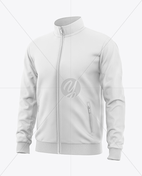 Men's Long Sleeve Track Jacket Mockup - Half Side View