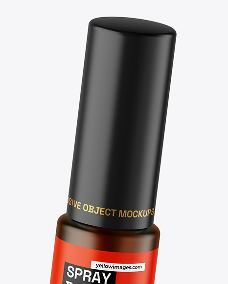 Two Frosted Amber Glass Spray Bottles Mockup