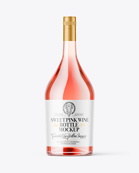 Clear Glass Pink Wine Mockup