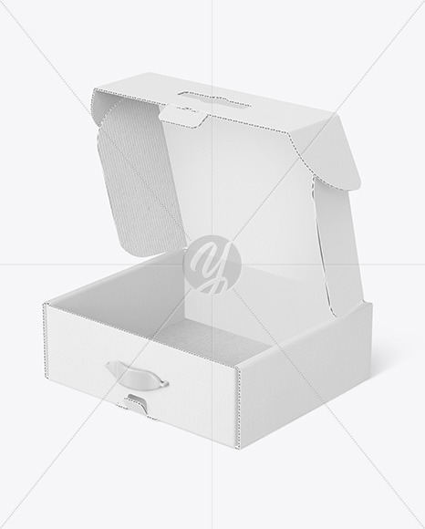 Opened Corrugated Mailing Box Mockup