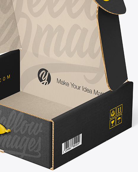 Opened Corrugated Mailing Box Mockup - Free Download Images High ...