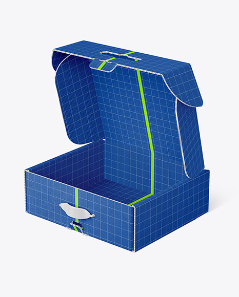 Opened Corrugated Mailing Box Mockup