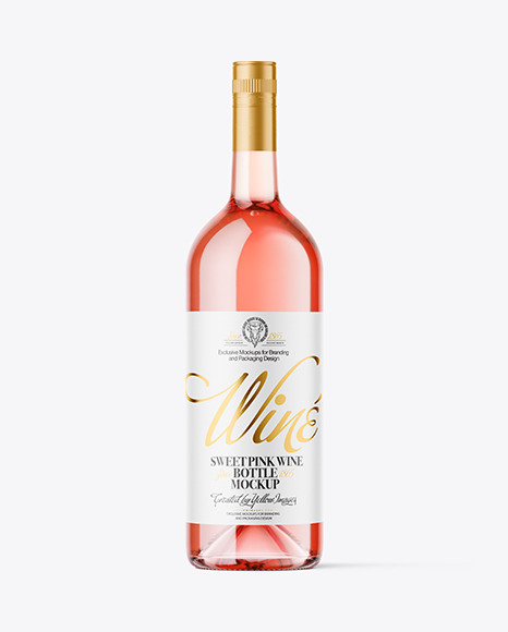 Clear Glass Pink Wine Mockup