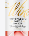 Clear Glass Pink Wine Mockup